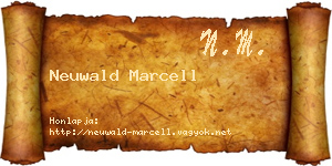 Neuwald Marcell névjegykártya